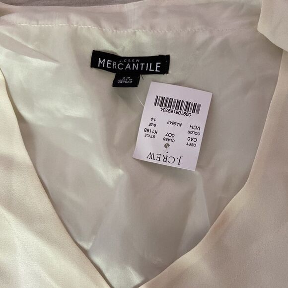 I.Crew Mercantile Long lined blouse ruffle details on sleeves SZ 14 NWT - Picture 7 of 11